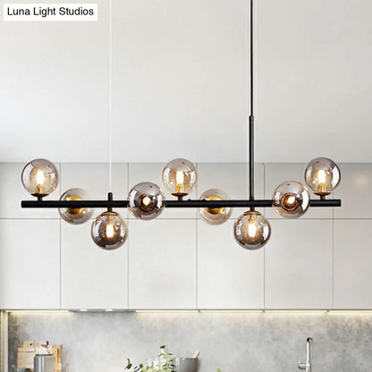 DecorBites™ LED Island Pendant Light: Postmodern Glass Bubble Lamp for Dining Room