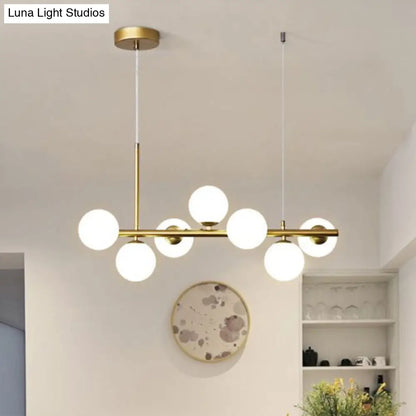 DecorBites™ LED Island Pendant Light: Postmodern Glass Bubble Lamp for Dining Room