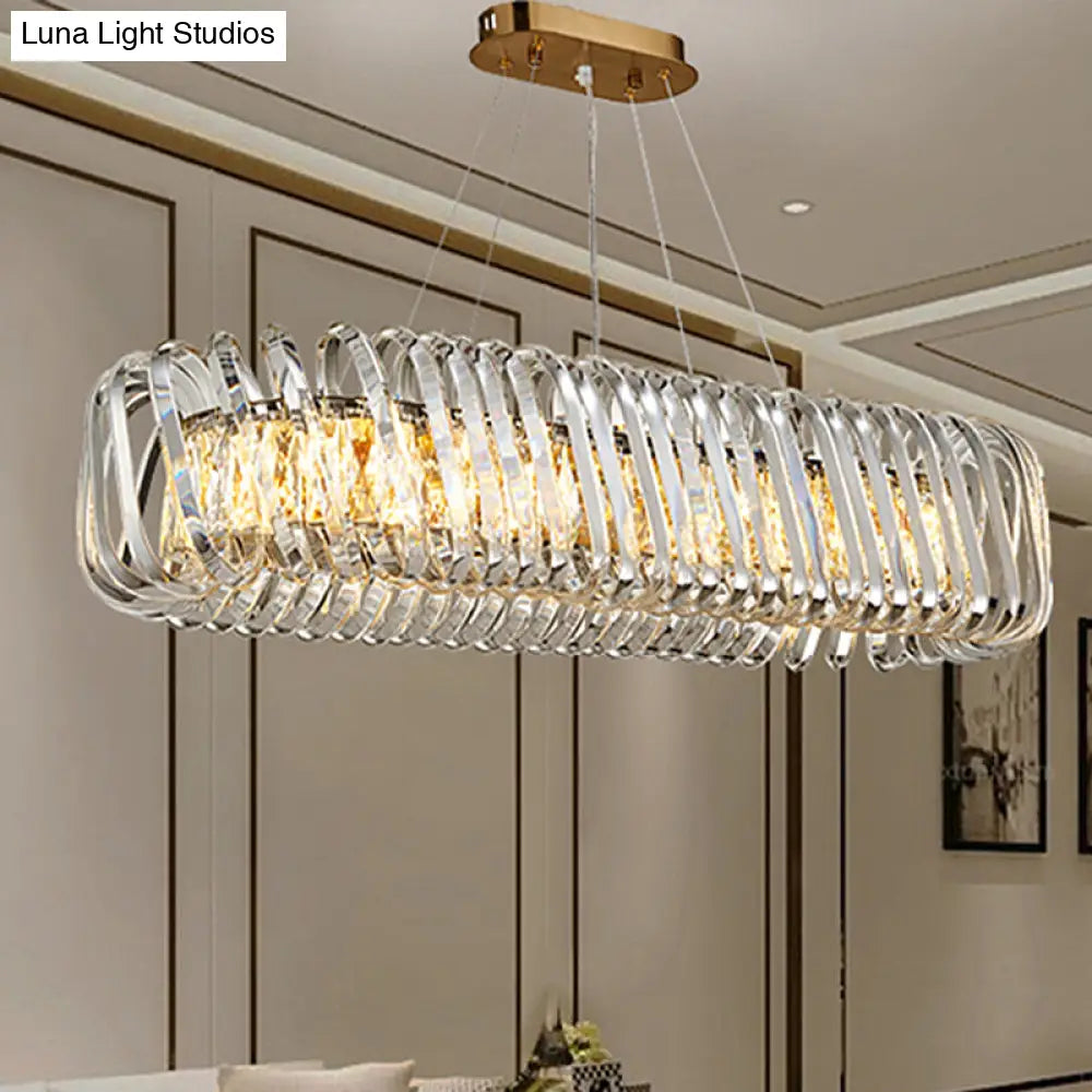 DecorBites™ LED Island Pendant with Clear Crystal Shade - Contemporary Hanging Light Fixture