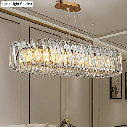 DecorBites™ LED Island Pendant with Clear Crystal Shade - Contemporary Hanging Light Fixture