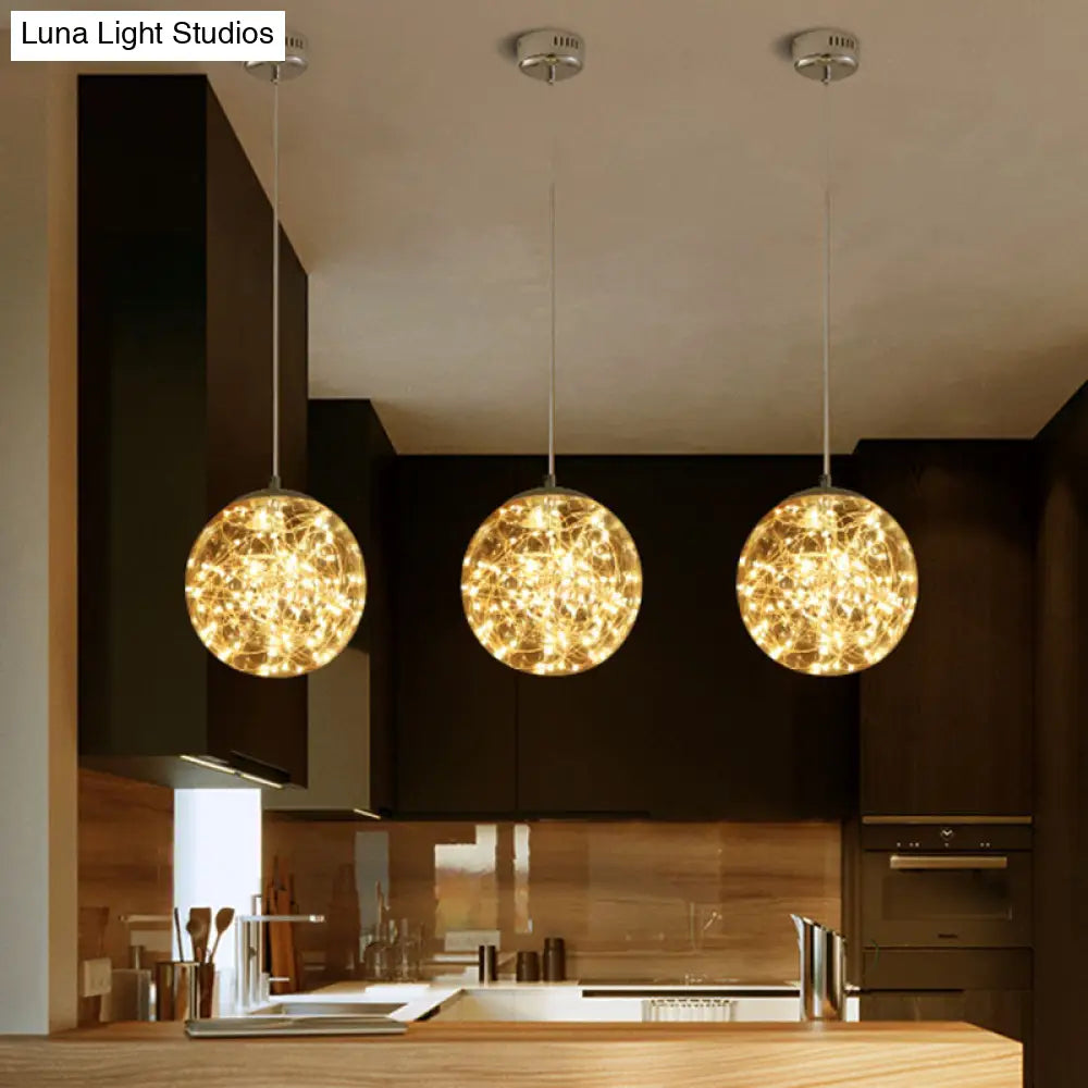 DecorBites™ DecorBites™ LED Kitchen Flush Mount Light - Stainless-Steel Starry Ceiling Lighting with Glass Shade