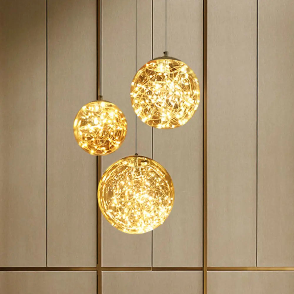 DecorBites™ DecorBites™ LED Kitchen Flush Mount Light - Stainless-Steel Starry Ceiling Lighting with Glass Shade