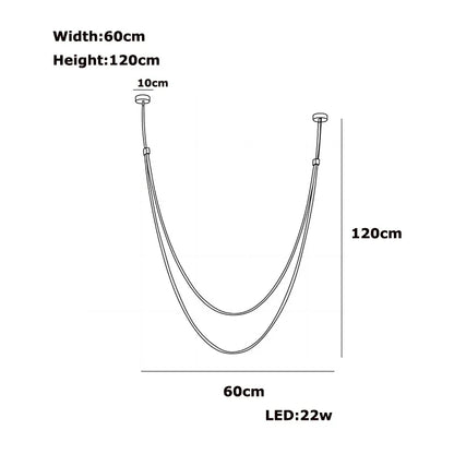 LED Leather Belt Chandelier for Living Room - Chandelier