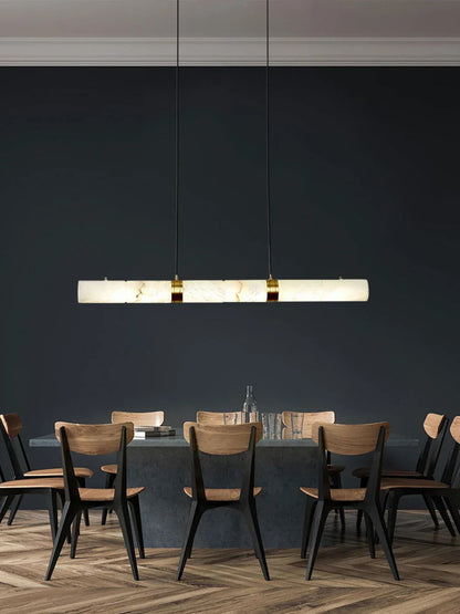 LED Marble Hanging Lamps - White Alabaster - Chandelier