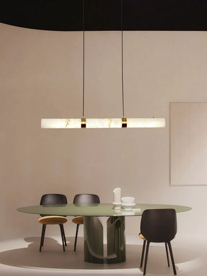 LED Marble Hanging Lamps - White Alabaster - Chandelier