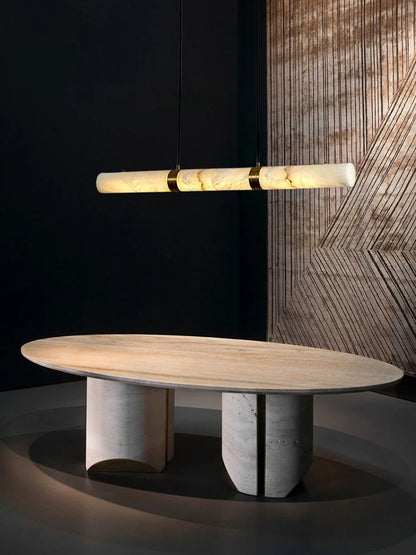 LED Marble Hanging Lamps - White Alabaster - Chandelier