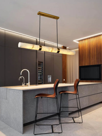 LED Marble Hanging Lamps - White Alabaster - Chandelier