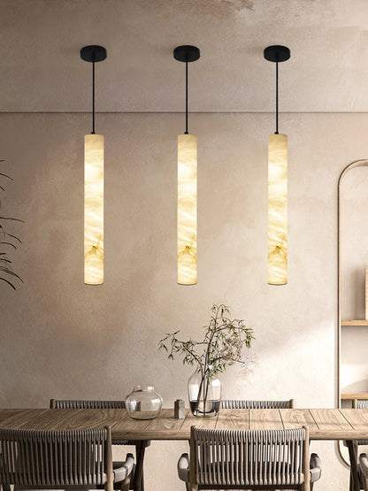 LED Marble Hanging Lamps - White Alabaster - Chandelier