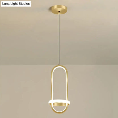 DecorBites™ LED Metal Bedside Pendant Light with Halo Ring