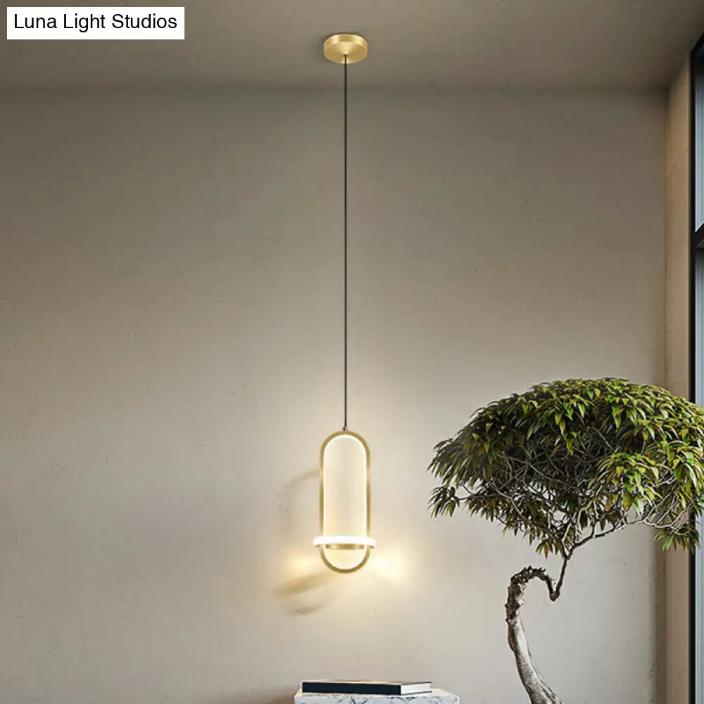 DecorBites™ LED Metal Bedside Pendant Light with Halo Ring