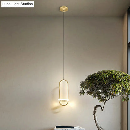 DecorBites™ LED Metal Bedside Pendant Light with Halo Ring