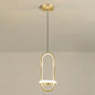 LED Metal Bedside Pendant Light with Halo Ring