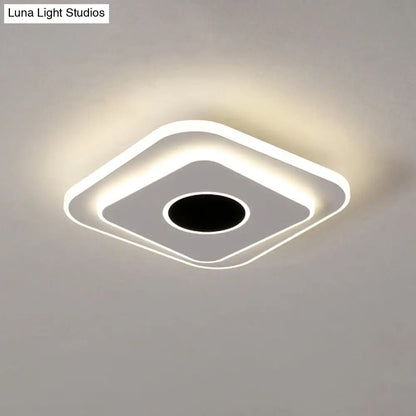 DecorBites™ DecorBites™ LED Mini Flush Ceiling Light - Modernist Black and White Flush Lamp with Acrylic Shade in Warm/White Light