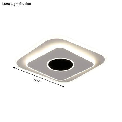 DecorBites™ DecorBites™ LED Mini Flush Ceiling Light - Modernist Black and White Flush Lamp with Acrylic Shade in Warm/White Light