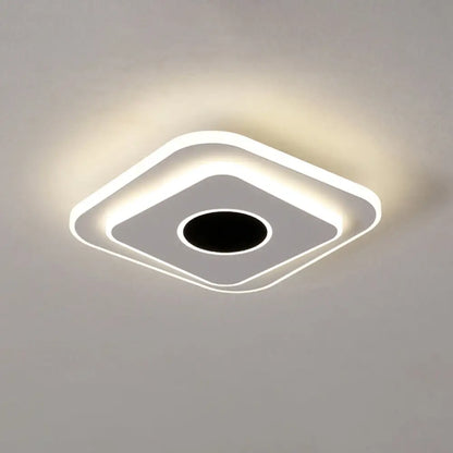 DecorBites™ DecorBites™ LED Mini Flush Ceiling Light - Modernist Black and White Flush Lamp with Acrylic Shade in Warm/White Light