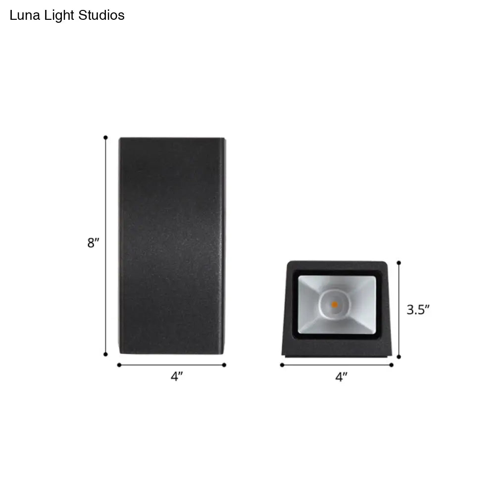 DecorBites™ LED Minimalist Metal Terrace Wall Mount Light in Black - Rectangular Shape for Modern Wall Lighting Ideas
