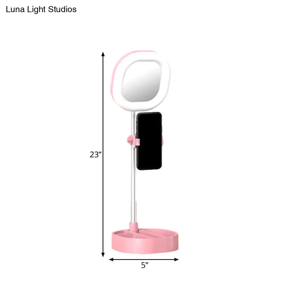 DecorBites™ LED Mirror Light - Metallic Black/Pink/Blue Finish, Simple Style, USB Port, Fill-in Lighting