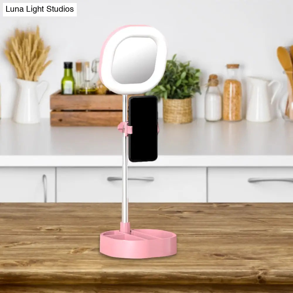 DecorBites™ LED Mirror Light - Metallic Black/Pink/Blue Finish, Simple Style, USB Port, Fill-in Lighting