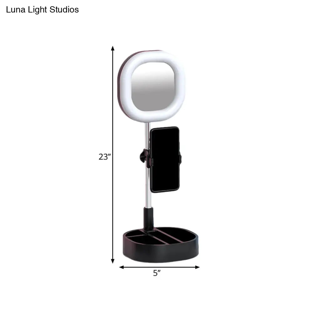 DecorBites™ LED Mirror Light - Metallic Black/Pink/Blue Finish, Simple Style, USB Port, Fill-in Lighting