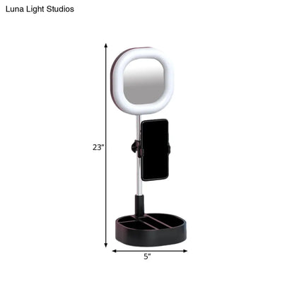 DecorBites™ LED Mirror Light - Metallic Black/Pink/Blue Finish, Simple Style, USB Port, Fill-in Lighting