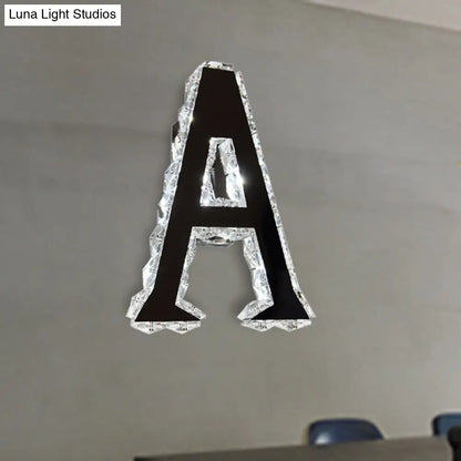 DecorBites™ LED Modern Black Wall Lamp with A-Shaped Crystal Shade and Adjustable Light Temperature