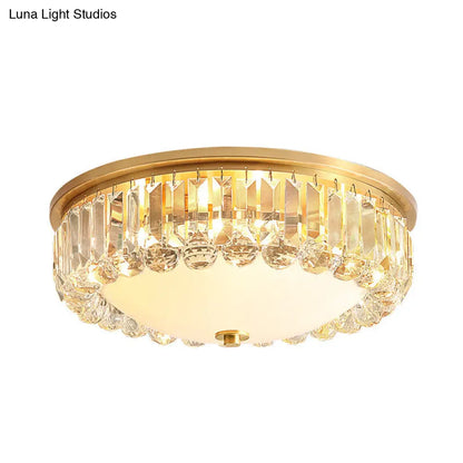 DecorBites™ DecorBites™ LED Modern Crystal Flush Mount Ceiling Light in Gold, Ideal for Bedroom