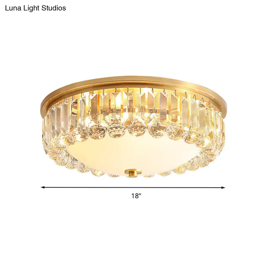 DecorBites™ DecorBites™ LED Modern Crystal Flush Mount Ceiling Light in Gold, Ideal for Bedroom