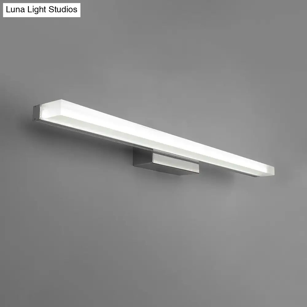DecorBites™ LED Nickel Wall Sconce Light with Modern Style for Toilets – Elongated Acrylic Vanity Lighting