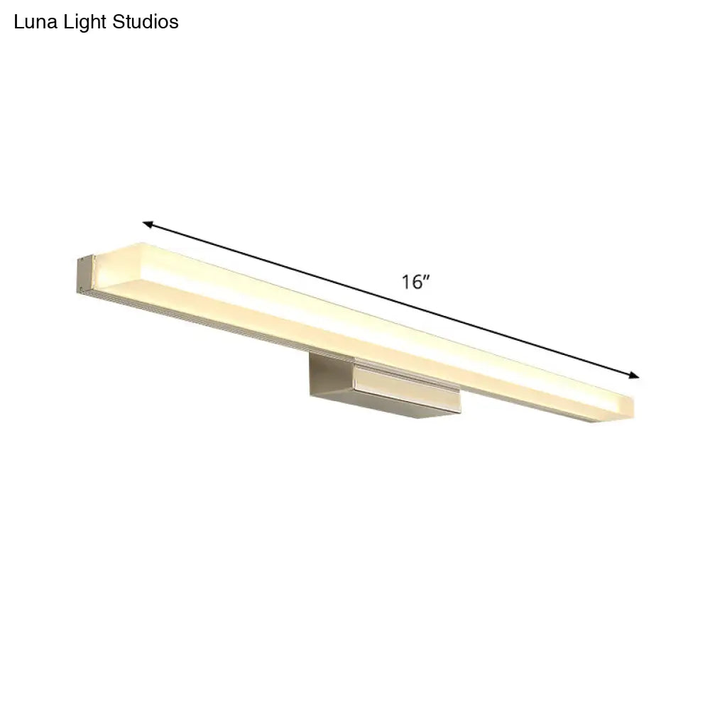 DecorBites™ LED Nickel Wall Sconce Light with Modern Style for Toilets – Elongated Acrylic Vanity Lighting