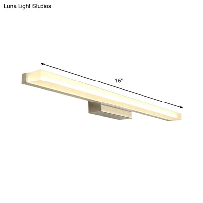 DecorBites™ LED Nickel Wall Sconce Light with Modern Style for Toilets – Elongated Acrylic Vanity Lighting