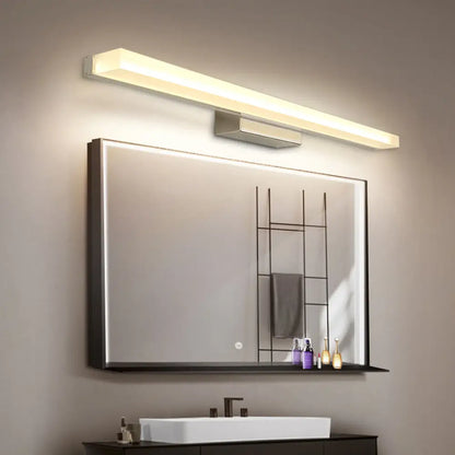 DecorBites™ LED Nickel Wall Sconce Light with Modern Style for Toilets – Elongated Acrylic Vanity Lighting