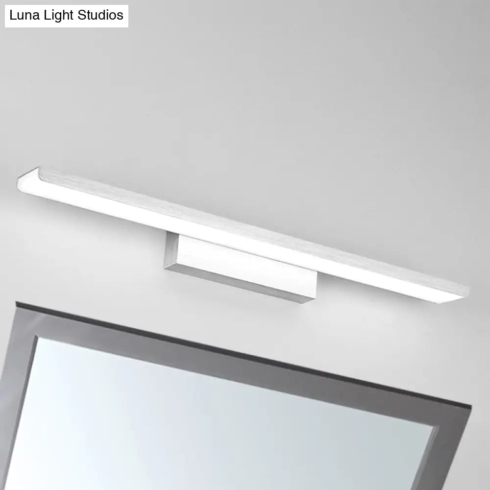 DecorBites™ LED Nordic Style Rectangle Bathroom Wall Vanity Light - Aluminum, 16"/24" Width, Wall Mounted Lamp (Black/Silver) - Warm/White Light