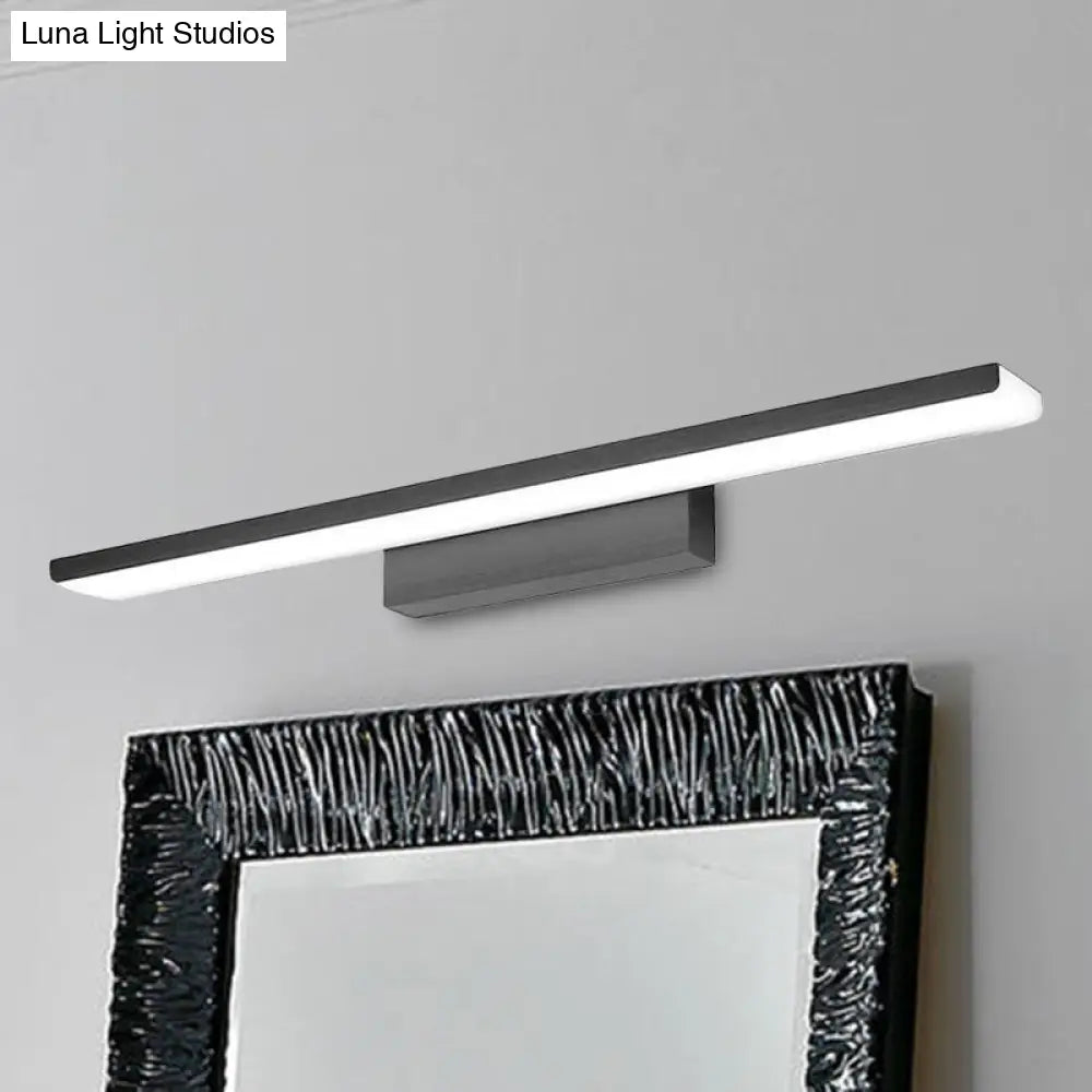 DecorBites™ LED Nordic Style Rectangle Bathroom Wall Vanity Light - Aluminum, 16"/24" Width, Wall Mounted Lamp (Black/Silver) - Warm/White Light