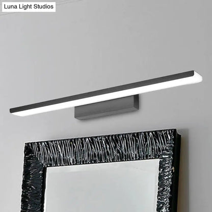 DecorBites™ LED Nordic Style Rectangle Bathroom Wall Vanity Light - Aluminum, 16"/24" Width, Wall Mounted Lamp (Black/Silver) - Warm/White Light