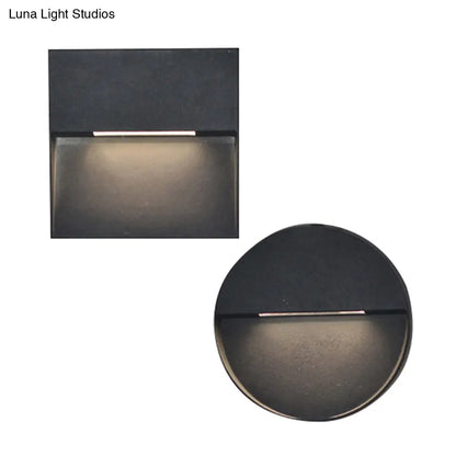DecorBites™ DecorBites™ LED Porch Wall Sconce Lamp with Aluminum Shade - Black Sconce Lighting in White/Warm Light