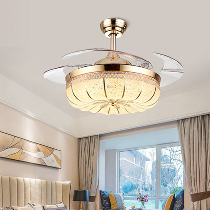 White Modern Ceiling Fan Remote Dining Room