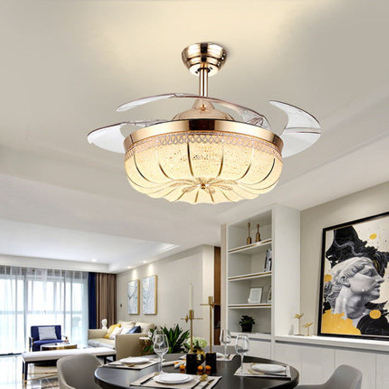 White Modern Ceiling Fan Remote Dining Room