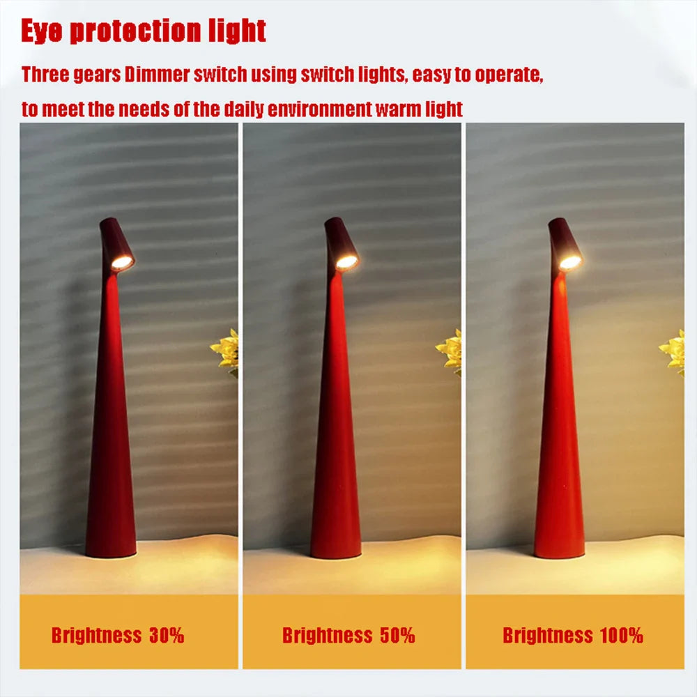LED Rechargeable Desk Lamp Creative Living Room Study Lamp Top Touch Dimming Atmosphere Desktop Decoration Table Lamp