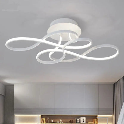 DecorBites™ DecorBites™ LED Ribbon-Shaped Ceiling Flush Mount Light for Bedroom - Artistic Metal Semi Mount Lighting