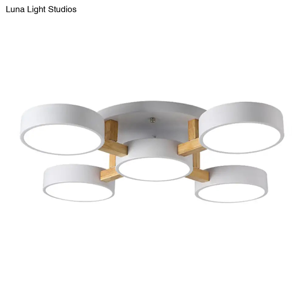 DecorBites™ DecorBites™ LED Round Semi Flush Ceiling Light - Nordic Metal Bedroom Fixture