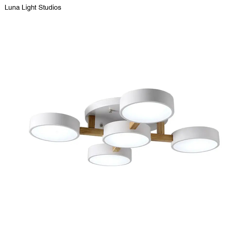 DecorBites™ DecorBites™ LED Round Semi Flush Ceiling Light - Nordic Metal Bedroom Fixture
