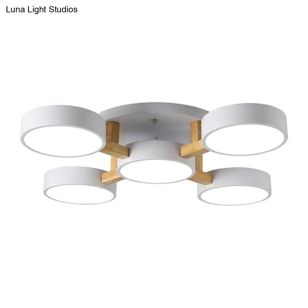 DecorBites™ DecorBites™ LED Round Semi Flush Ceiling Light - Nordic Metal Bedroom Fixture