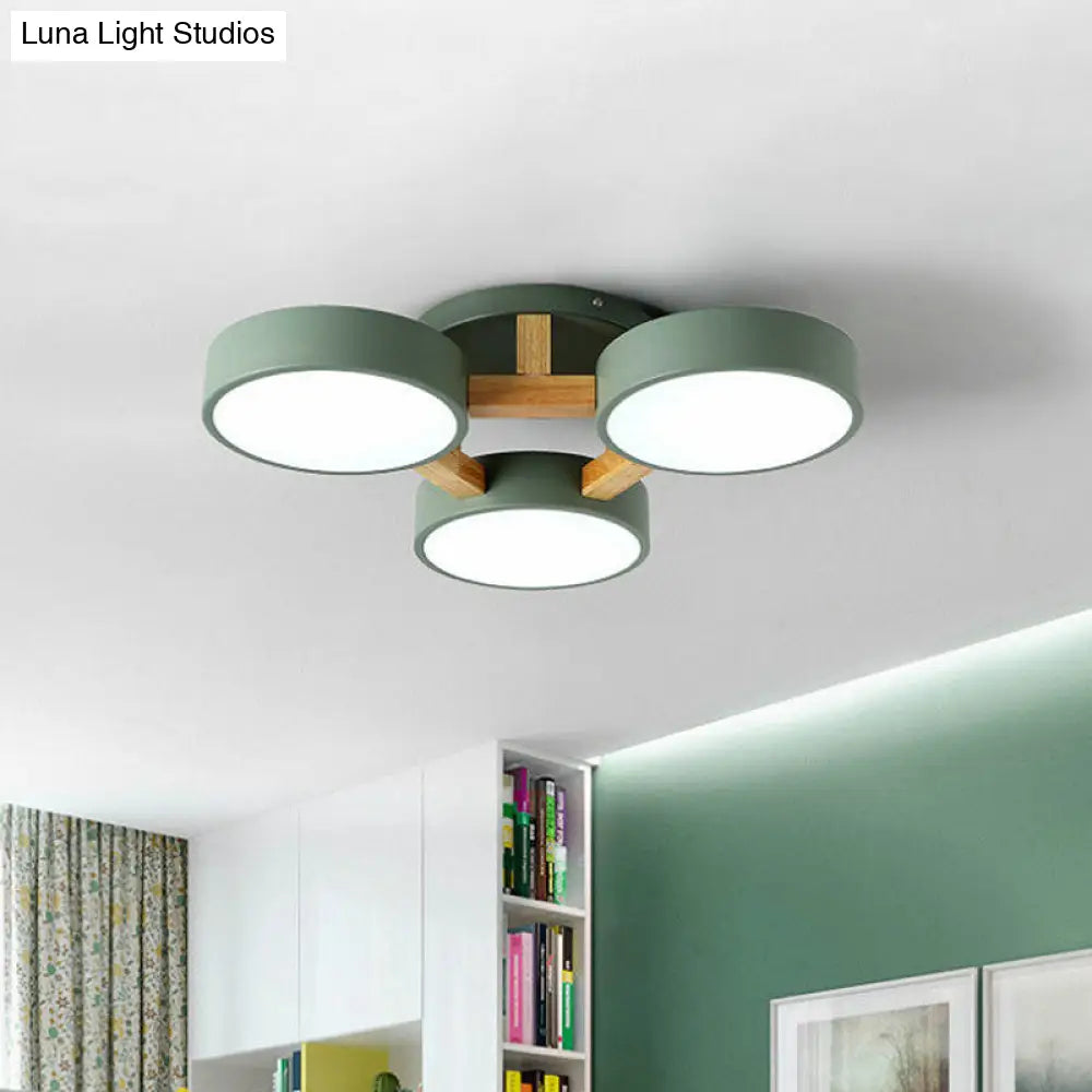 DecorBites™ DecorBites™ LED Round Semi Flush Ceiling Light - Nordic Metal Bedroom Fixture