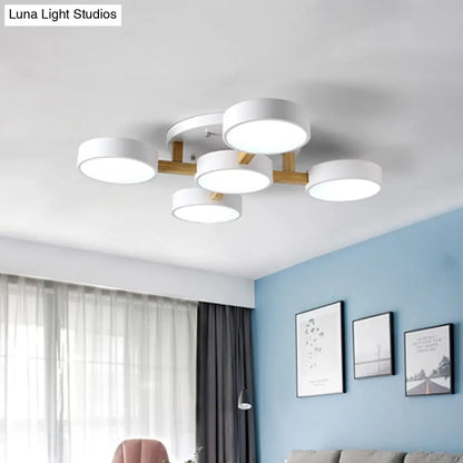 DecorBites™ DecorBites™ LED Round Semi Flush Ceiling Light - Nordic Metal Bedroom Fixture