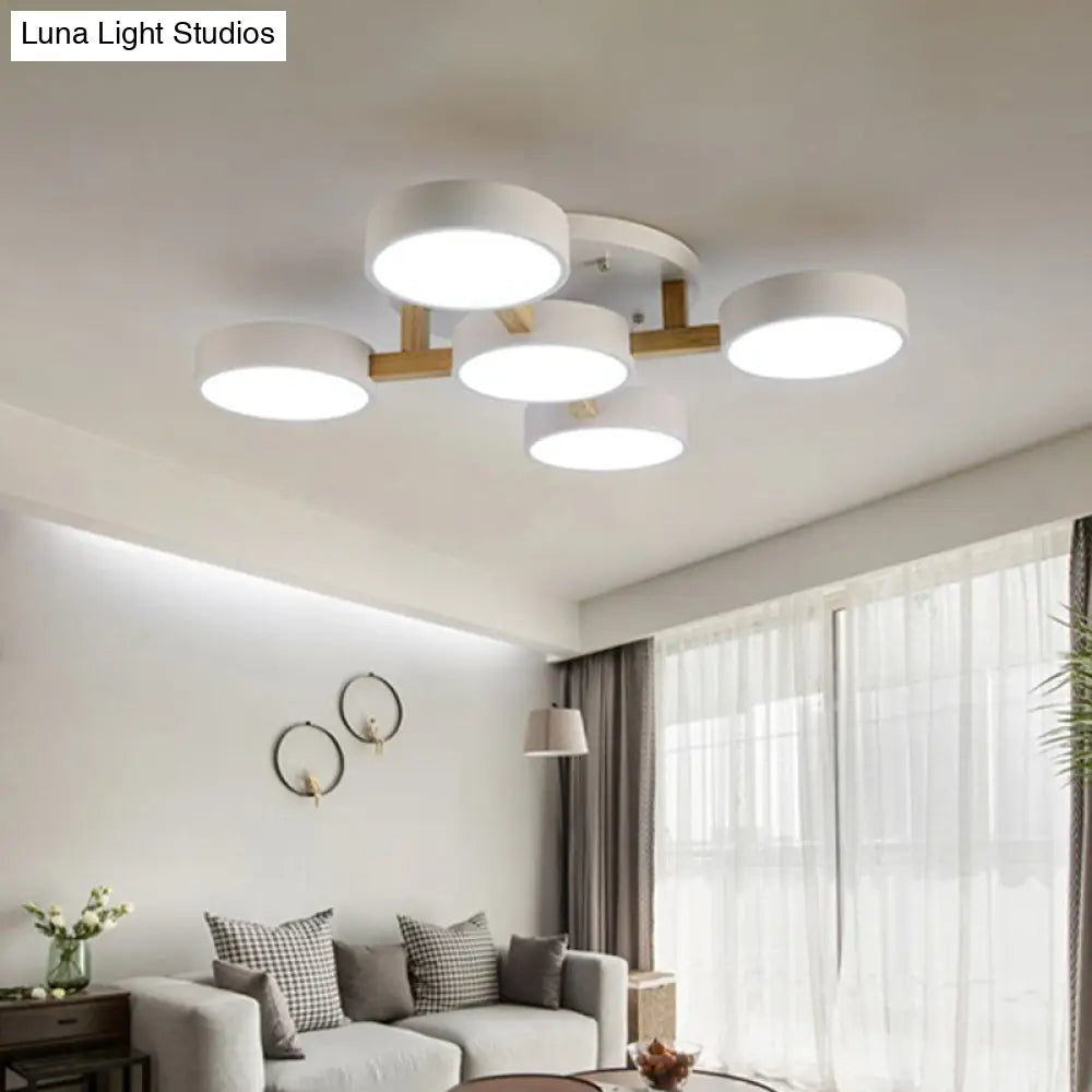 DecorBites™ DecorBites™ LED Round Semi Flush Ceiling Light - Nordic Metal Bedroom Fixture