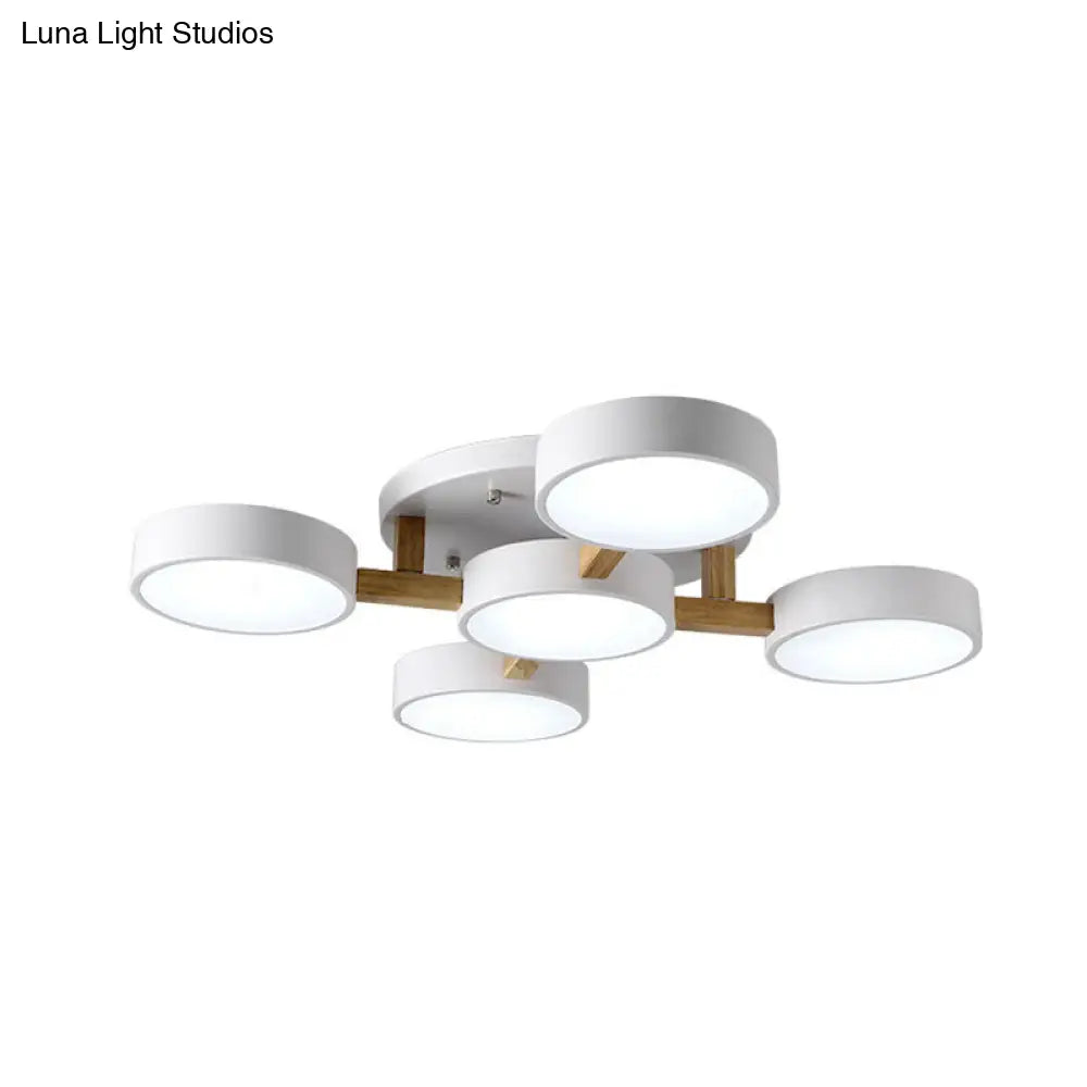 DecorBites™ DecorBites™ LED Round Semi Flush Ceiling Light - Nordic Metal Bedroom Fixture