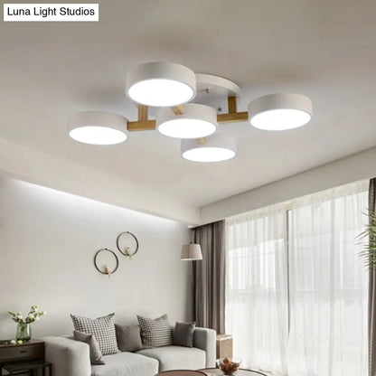 DecorBites™ DecorBites™ LED Round Semi Flush Ceiling Light - Nordic Metal Bedroom Fixture