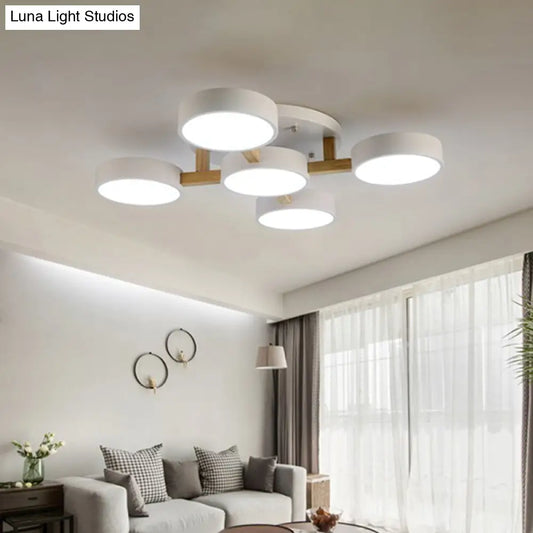 DecorBites™ DecorBites™ LED Round Semi Flush Ceiling Light - Nordic Metal Bedroom Fixture