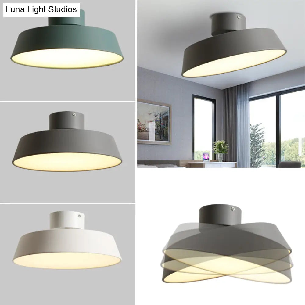 DecorBites™ DecorBites™ LED Semi Flush Ceiling Light with Barn Acrylic Shade, Perfect for Dining Rooms