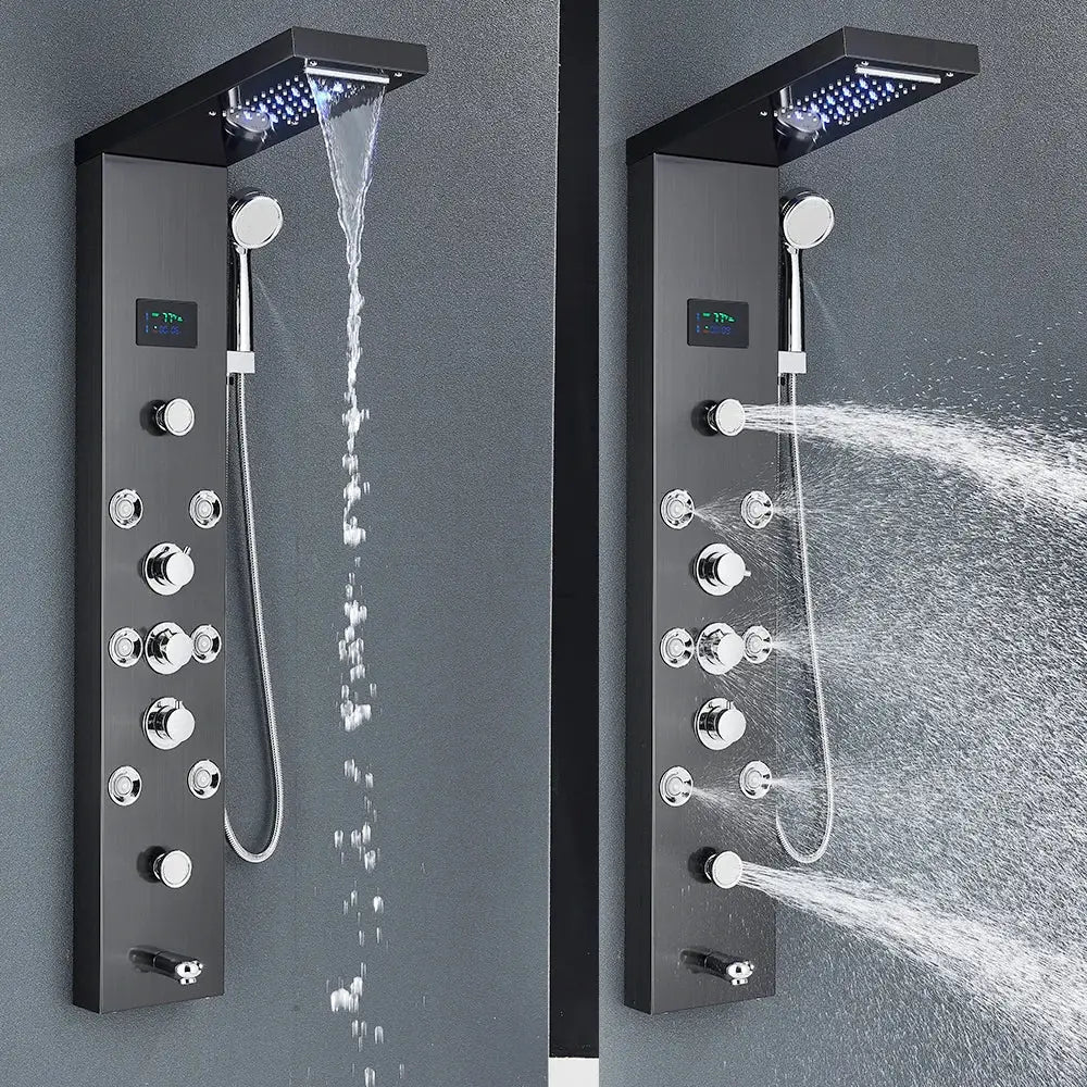 Nickel Rainfall Shower Panel